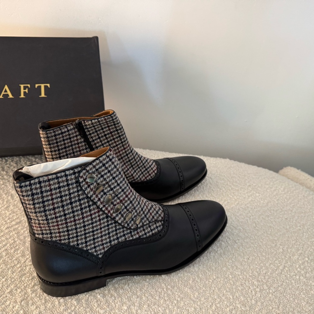 Taft Jack Boots Houndstooth Wool & Leather |Size 13| Made in Spain | Never Worn - Picture 7 of 9